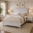 King Bedroom Set- White Wood- 3 Piece Set with 2 Nightstands