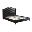 King Bedroom Set- Black Wood- 3 Piece Set with 2 Nightstands