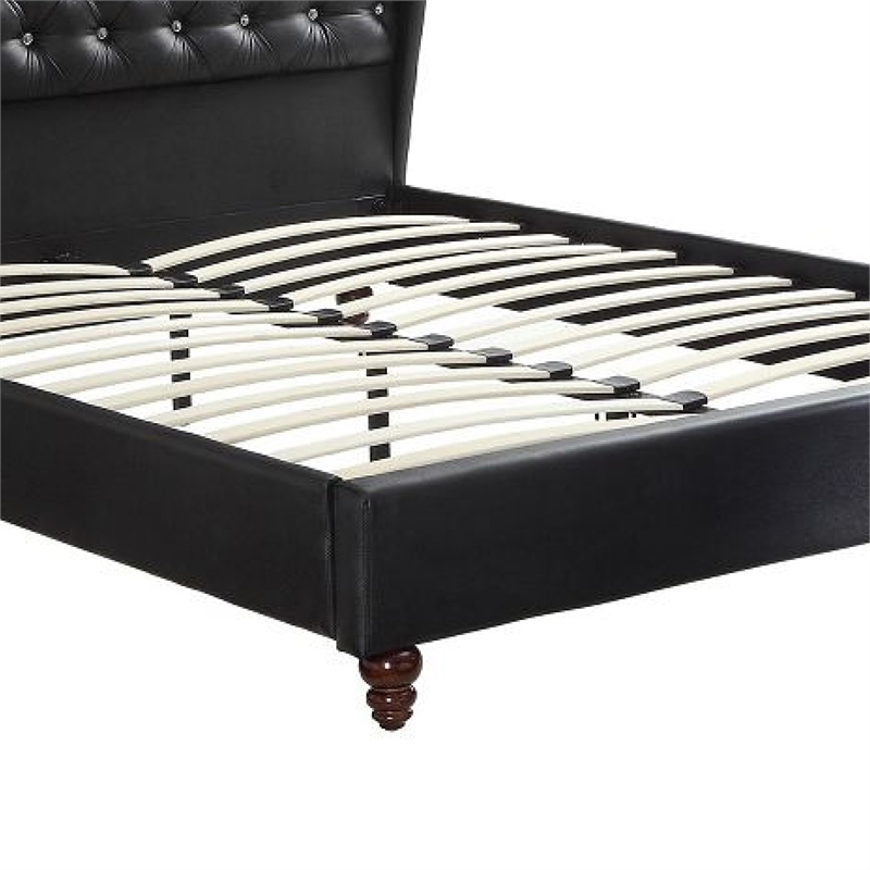 King Bedroom Set- Black Wood- 3 Piece Set with 2 Nightstands