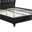 King Bedroom Set- Black Wood- 3 Piece Set with 2 Nightstands