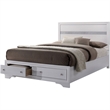 King Bedroom Set- White Wood- 3 Piece Set with 2 Nightstands