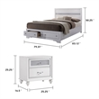 King Bedroom Set- White Wood- 3 Piece Set with 2 Nightstands