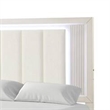 Queen Bedroom Set- White- Chrome Wood- 3 Piece Set with 2 Nightstands