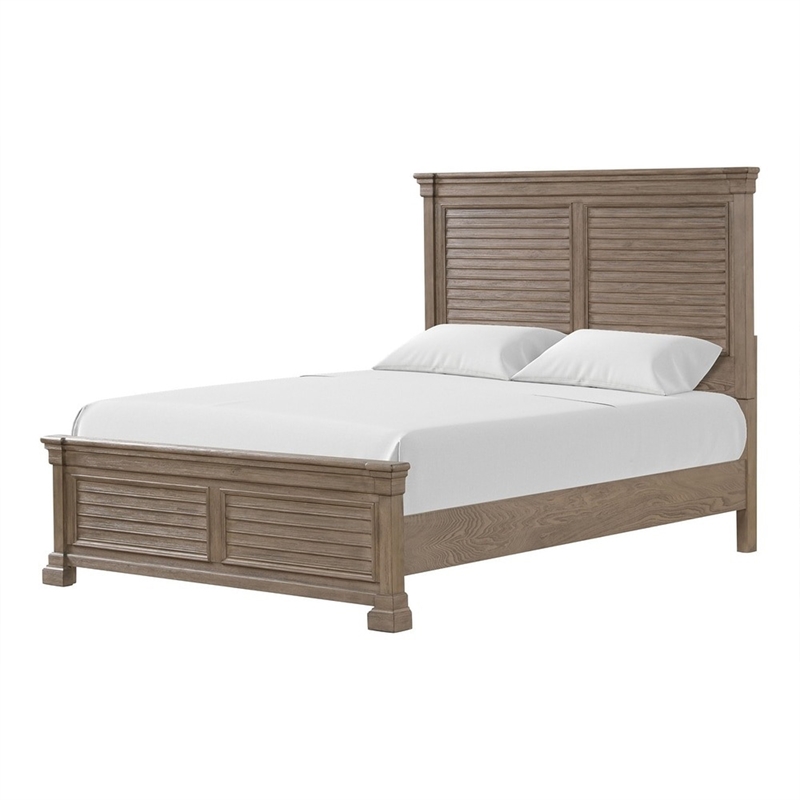 Queen Bedroom Set- Gray- Dark Bronze Wood- 2 Piece Set with Nightstand