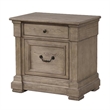 Queen Bedroom Set- Gray- Dark Bronze Wood- 2 Piece Set with Nightstand