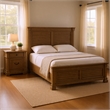 Queen Bedroom Set- Gray- Dark Bronze Wood- 2 Piece Set with Nightstand