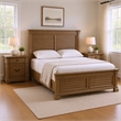 Queen Bedroom Set- Gray- Dark Bronze Wood- 2 Piece Set with Nightstand