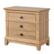 Queen Bedroom Set- Natural Oak Brown Wood- 3 Piece Set with 2 Nightstands