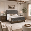 Queen Bedroom Set- Gray- Brown Wood- 3 Piece Set with 2 Nightstands