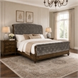 Queen Bedroom Set- Gray- Brown Wood- 3 Piece Set with 2 Nightstands