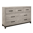 Queen Bedroom Set- Gray Wood- 5 Piece Set with 2 Nightstands- Dresser- Mirror