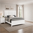 King Bedroom Set- White- Silver Wood- 2 Piece Set with Nightstand
