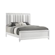 Queen Bedroom Set- White- Silver Wood- 4 Piece Set with Dresser-2 Nightstand