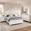 Queen Bedroom Set- White- Silver Wood- 4 Piece Set with Dresser-2 Nightstand