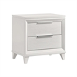 Queen Bedroom Set- White- Silver Wood- 3 Piece Set with 2 Nightstands