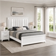 Queen Bedroom Set- White- Silver Wood- 3 Piece Set with 2 Nightstands