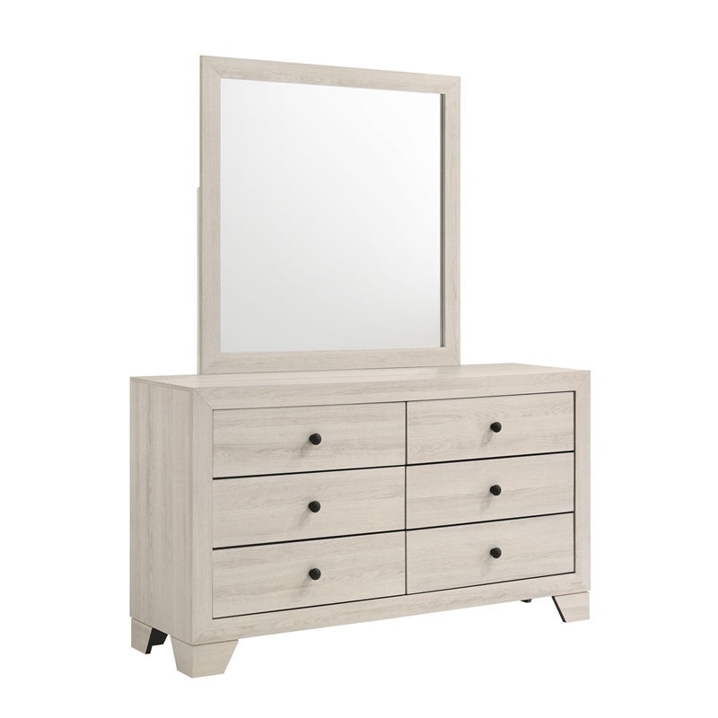 Full Bedroom Set- White- Black Wood- 4 Piece Set with Nightstand- Dresser-Chest