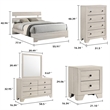 Full Bedroom Set- White- Black Wood- 4 Piece Set with Nightstand- Dresser-Chest