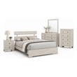 Full Bedroom Set- White- Black Wood- 4 Piece Set with Nightstand- Dresser-Chest