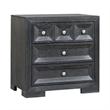 Queen Bedroom Set- Weathered Black Wood- 3 Piece Set with 2 Nightstands