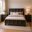 Queen Bedroom Set- Weathered Black Wood- 3 Piece Set with 2 Nightstands