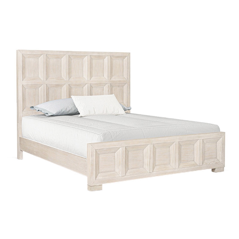 Queen Bedroom Set- Beige- Bronze Wood- 3 Piece Set with 2 Nightstands