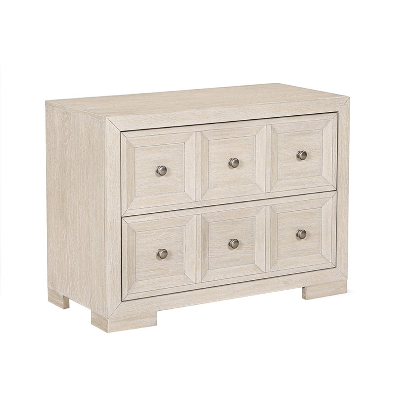 Queen Bedroom Set- Beige- Bronze Wood- 3 Piece Set with 2 Nightstands
