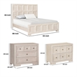 Queen Bedroom Set- Beige- Bronze Wood- 3 Piece Set with 2 Nightstands