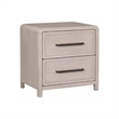 Queen Bedroom Set- Natural Oak Beige Brown Wood- 2 Piece Set with Nightstand