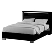 Queen Bedroom Set- Black- Chrome Wood- 2 Piece Set with Nightstand