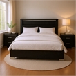 Queen Bedroom Set- Black- Chrome Wood- 3 Piece Set with 2 Nightstands