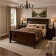 Queen Bedroom Set- Brown Wood- 3 Piece Set with 2 Nightstands