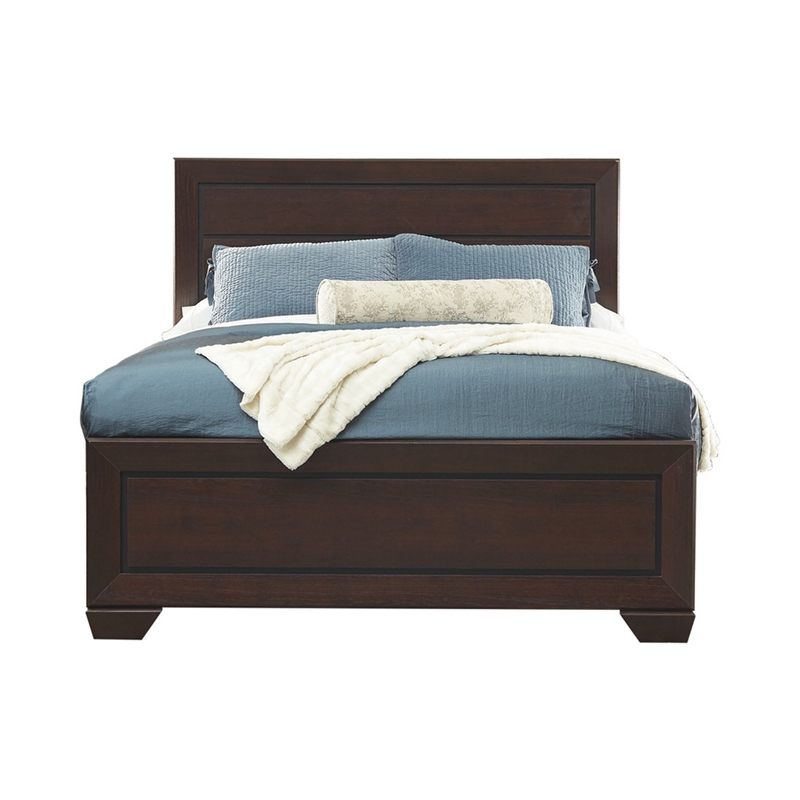 Queen Bedroom Set- Brown Wood- 3 Piece Set with 2 Nightstands