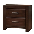 Queen Bedroom Set- Brown Wood- 3 Piece Set with 2 Nightstands