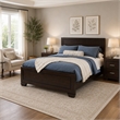 Queen Bedroom Set- Brown Wood- 3 Piece Set with 2 Nightstands