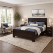 Queen Bedroom Set- Brown Wood- 3 Piece Set with 2 Nightstands