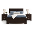 Queen Bedroom Set- Brown Wood- 3 Piece Set with 2 Nightstands