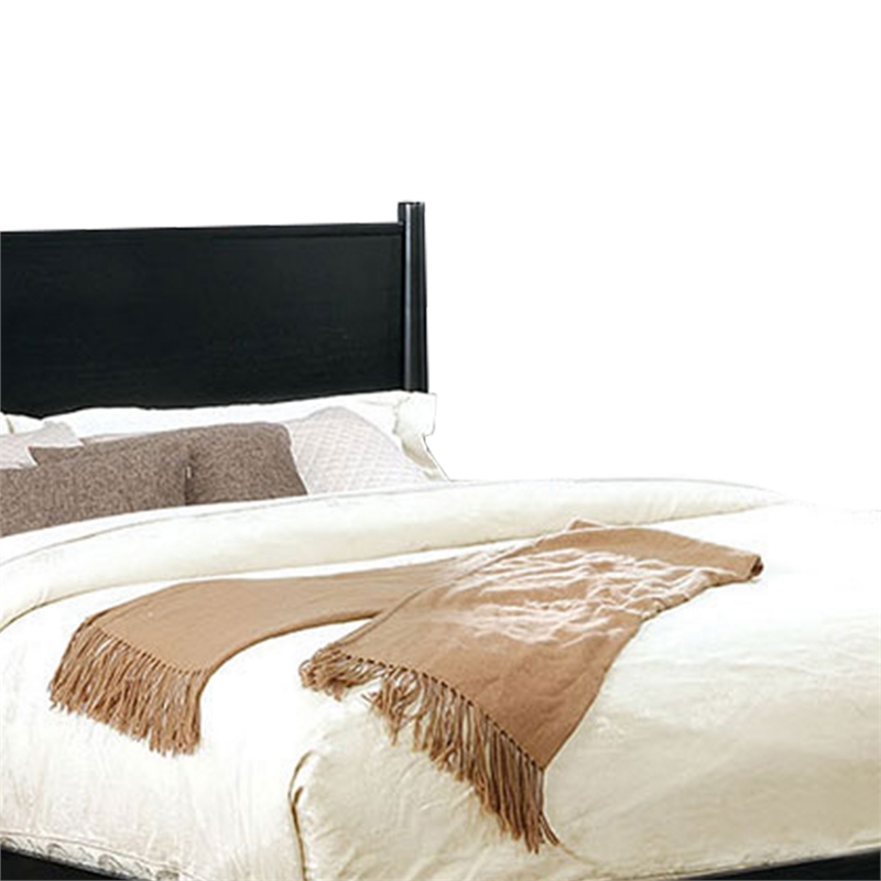 Queen Bedroom Set- Black Wood- 3 Piece Set with 2 Nightstands