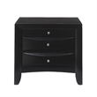 Queen Bedroom Set- Black Wood- 3 Piece Set with 2 Nightstands