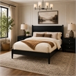 Queen Bedroom Set- Black Wood- 3 Piece Set with 2 Nightstands