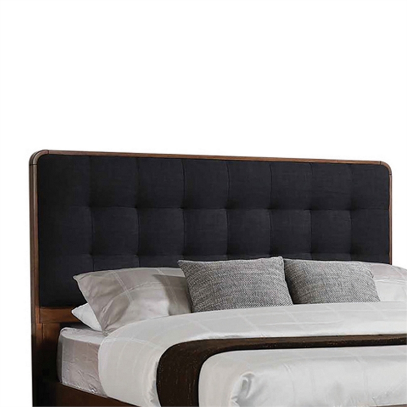 Queen Bedroom Set- Gray- Brown Wood- 3 Piece Set with 2 Nightstands