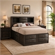 Queen Bedroom Set- Brown Wood- 3 Piece Set with 2 Nightstands