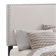 Queen Bedroom Set- Ivory- White- Chrome Wood- 3 Piece Set with 2 Nightstands