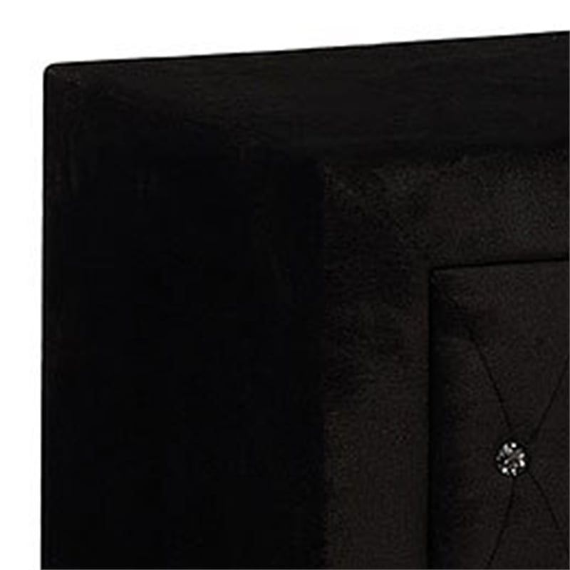 Queen Bedroom Set- Black Wood- 3 Piece Set with 2 Nightstands
