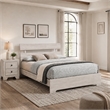 Full Bedroom Set- White- Black Wood- 2 Piece Set with Nightstand