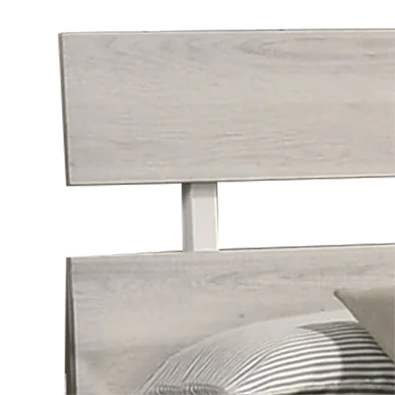 Queen Bedroom Set- White- Black Wood- 3 Piece Set with 2 Nightstands