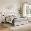 Queen Bedroom Set- White- Black Wood- 2 Piece Set with Nightstand