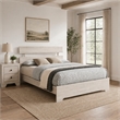 Queen Bedroom Set- White- Black Wood- 2 Piece Set with Nightstand