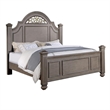 Queen Bedroom Set- Gray- Brass- Clear Wood- 2 Piece Set with Nightstand