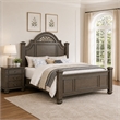 Queen Bedroom Set- Gray- Brass- Clear Wood- 2 Piece Set with Nightstand